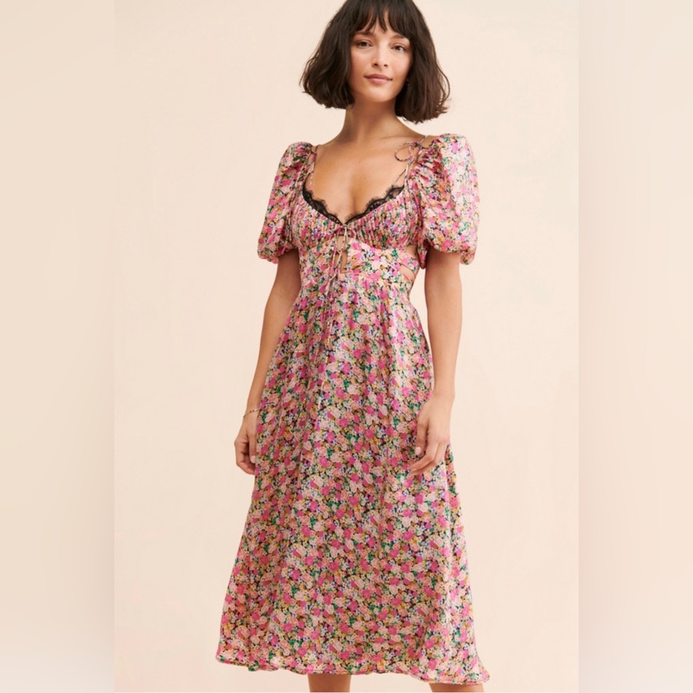 For Love and Lemons Isadora Midi Dress in Multi